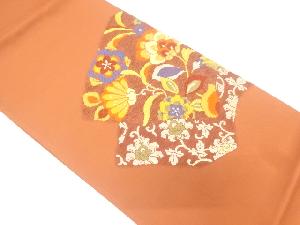 花更紗模様織り出し　袋帯